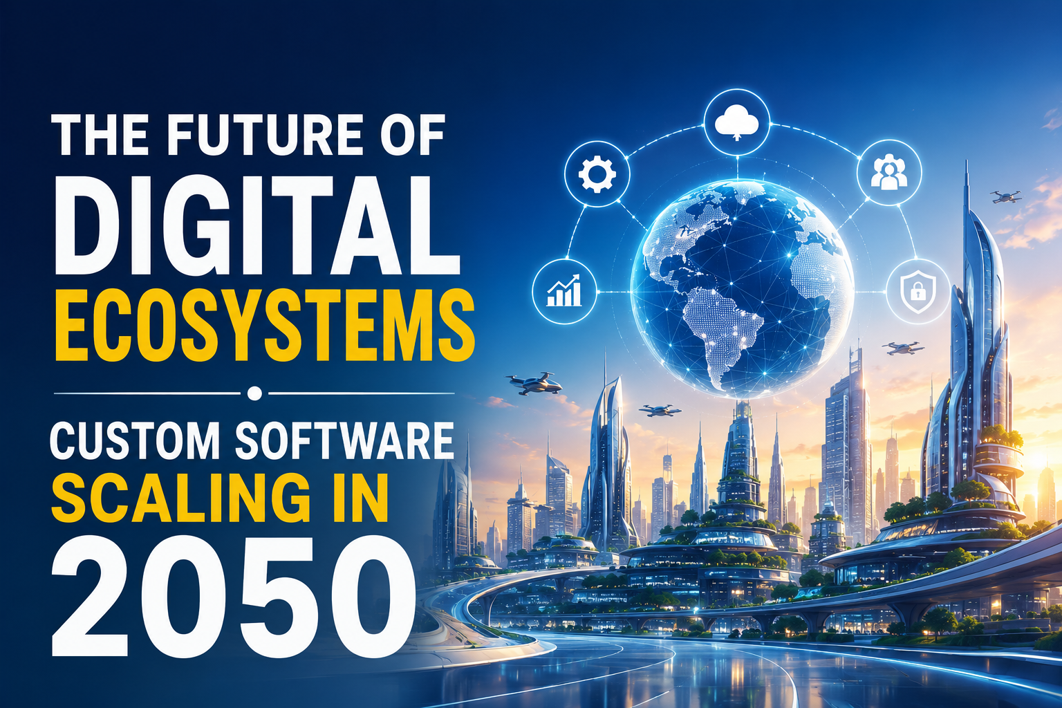 The Future of Digital Ecosystems Custom Software Scaling in 2050 Featured Image